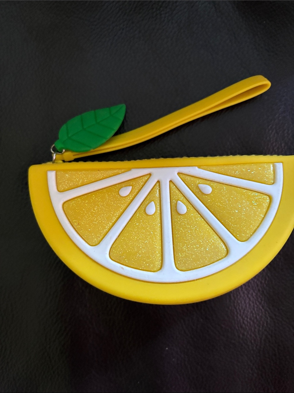 Yellow Lemon Slice Wristlet Pouch